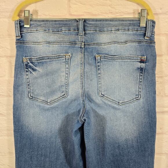 Maurices Light Blue Women's Mid-Rise Slim Bootcut Jeans Size 12S Frayed Stretch - Picture 5 of 8